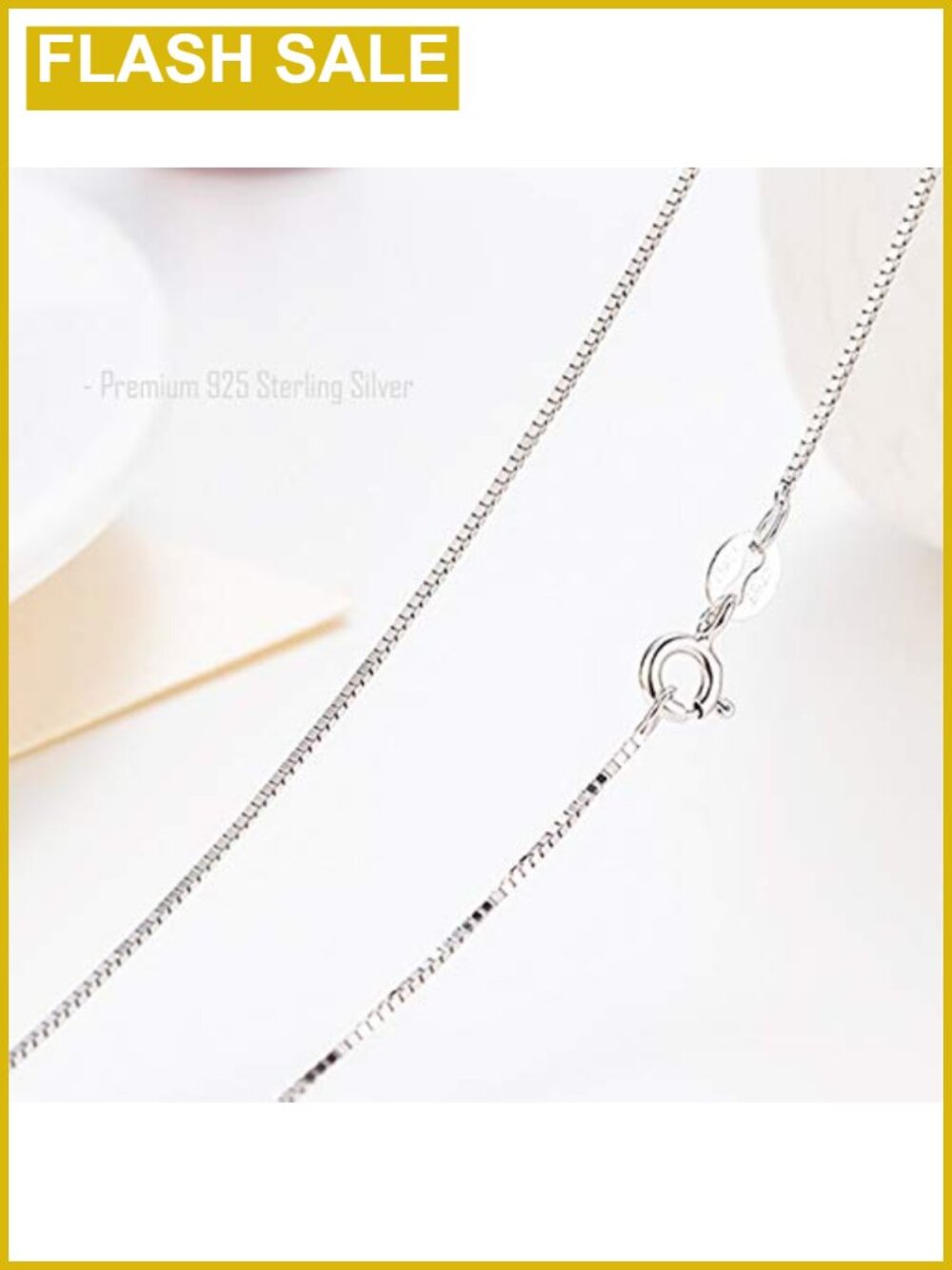0.8mm Sterling Silver Box Chain Necklace 22 inch Delicate Italian Style - Picture 2 of 6